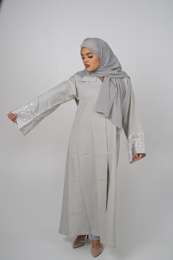 Yara Abaya Light Grey