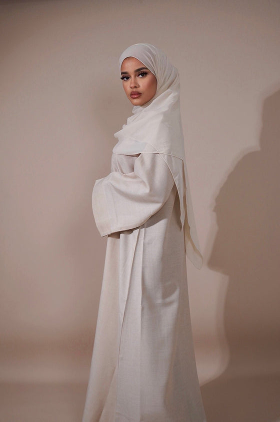 Essential Linen Abaya - Cream