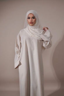  Essential Linen Abaya - Cream