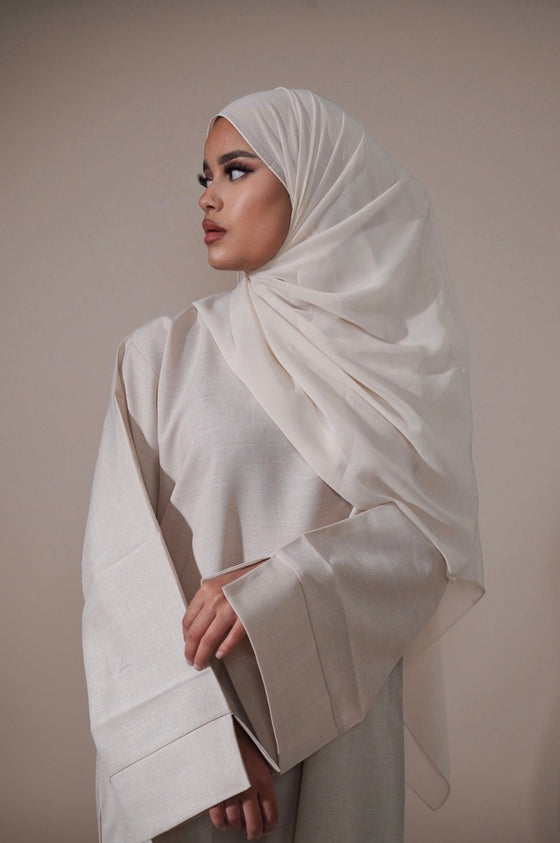 Essential Linen Abaya - Cream