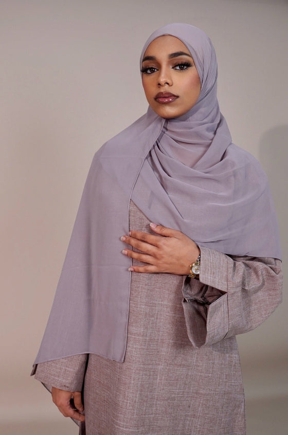 Essential Linen Abaya - Dusky Pink