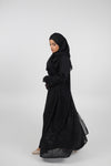 Laila Ombré Glitter Abaya Black