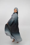 Laila Ombré Glitter Abaya Light Green and Dark green