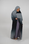 Laila Ombré Glitter Abaya Light Green and Dark green