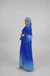 Laila Ombré Glitter Abaya Light Blue & Dark Blue