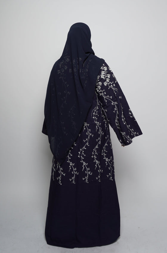 Linen abaya - Navy