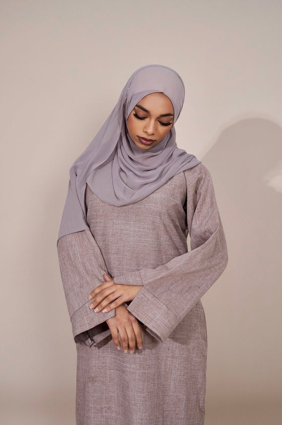 Essential Linen Abaya - Dusky Pink