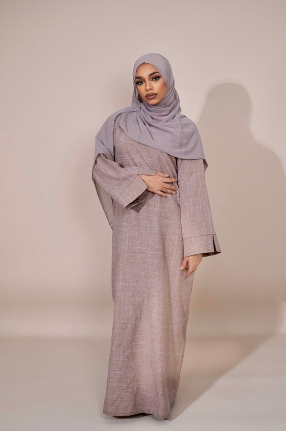 Essential Linen Abaya - Dusky Pink