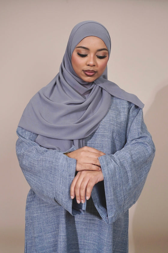 Essential Linen Abaya - Light Blue