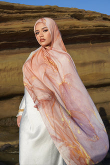 Printed Modal Hijab - Blush Marble