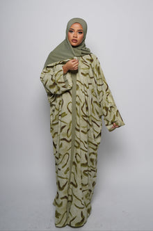  Nayla Printed Abaya - Green