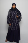 Linen abaya - Navy