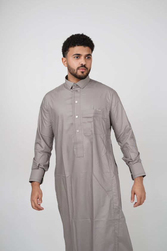 Pale Taupe Qatari Style Thobe