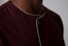 BURGANDY CROSSOVER COLLAR THOBE