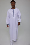 WHITE & BLUE OMANI THOBE